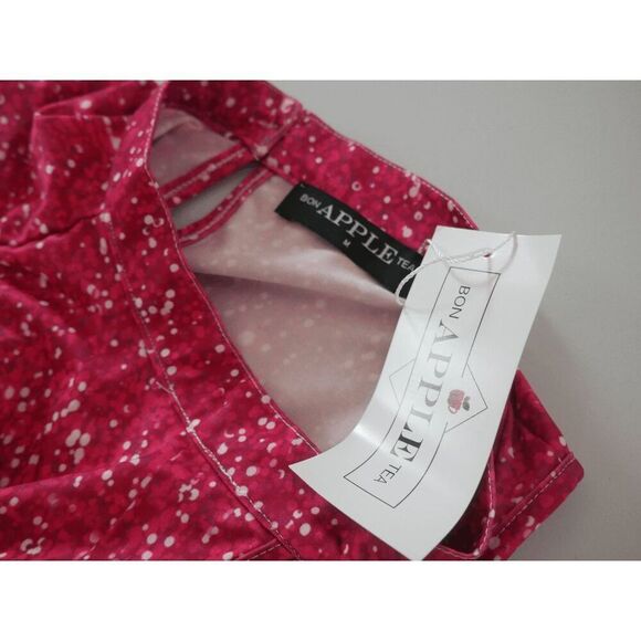 Bon Apple Tea Pink Sleeveless Dress M Keyhole Front & Back w/ Pockets - Picture 8 of 10